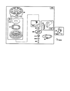 Starter-Rewind Diagram and Parts List for 124800-124899 3201-3246 Briggs and Stratton Engine